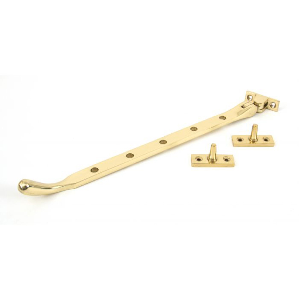 From the Anvil Peardrop Stay (12 Inch) - Polished Brass